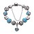 baratos Pulseira-Mulheres Pulseiras com Pendentes Pulseiras com Miçangas Com Miçangas Contas Coração Amor Luxo Moda Europeu Strass Pulseira de jóias Branco / Vermelho / Azul Para Festa Casual Diário / Prata Chapeada