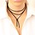 Χαμηλού Κόστους Κολιέ-Women&#039;s Choker Necklace Y Necklace Long Ladies Personalized Tattoo Style Gothic Leather Alloy Black Silver Necklace Jewelry For Party Casual Daily / Tattoo Choker Necklace