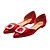זול נעלי עקב לנשים-שטוחות-נשים-נעלי חתונה-שפיץ ושני חלקים / שפיץ / סגור-חתונה / שמלה / מסיבה וערב-אדום