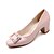 cheap Women&#039;s Heels-Men&#039;s / Women&#039;s / Girls&#039; Microfiber Spring / Summer / Fall Heels Chunky Heel Bowknot / Flower Beige / Gray / Pink / Dress / 2-3