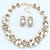 preiswerte Schmucksets-Schmuckset Tropfen-Ohrringe For Damen Party Hochzeit Täglich Perlen Strass Aleación Gedreht Goldfarben / Perlenkette