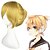 billiga Halloween Wigs-Vocaloid Kagamine Len Cosplay-peruker Herr Dam 14 tum Värmebeständigt Fiber Anime peruk / Peruk / Peruk