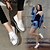 abordables Chaussures sans lacet et mocassins femme-Femme Chaussures à Talons Cuir Printemps Eté Automne Décontracté Soirée &amp; Evénement Gland Plateforme Blanc Noir