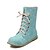 abordables Bottes Femme-Femme Bottes Bottes à la Mode Bottes Cavalières Printemps Automne Hiver Similicuir Décontracté Lacet Talon Bas Noir Beige Bleu Rose