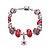 cheap Bracelets-Women&#039;s Crystal Charm Bracelet Bead Bracelet Beaded Beads Flower European Festival / Holiday Crystal Bracelet Jewelry Red / Fuchsia / Light Blue For Christmas Gifts Party Casual Daily / Silver Plated