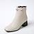 billige Kvindestøvler-Støvler-Kunstlæder-Modestøvler-Dame-Sort Mandel-Kontor Formelt Fritid-Tyk hæl