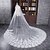 cheap Wedding Veils-Wedding Veil One-tier Cathedral Veils Lace Applique Edge Tulle