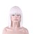 cheap Synthetic Trendy Wigs-White Wig Synthetic Wig Straight Yaki Kardashian Straight Yaki Bob With Bangs Wig Medium Length White Synthetic Hair Women‘s White
