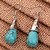 זול עגילים-Women&#039;s Girls&#039; Turquoise Drop Vintage Bohemian Silver Plated Earrings Jewelry Blue For Casual