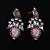 abordables Boucle d&#039;Oreille-Femme Fille Cristal Cristal Plaqué or dames Rétro Bijoux Beige Rouge Rose pour Mariage Soirée / Strass