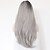 cheap Synthetic Wigs-Synthetic Lace Front Wig Natural Wave Loose Wave Middle Part Lace Front Wig Long Grey Synthetic Hair Women&#039;s Ombre Hair Dark Roots Natural Hairline Gray