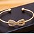 cheap Bracelets-Women&#039;s Crystal Bracelet Bangles Cuff Bracelet Double Heart Bowknot Ladies Personalized Fashion Open Alloy Bracelet Jewelry Golden / Silver For Christmas Gifts Daily Casual