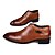 baratos Sapatos Oxford para Homem-Masculino Oxfords Caminhada Conforto Pele Primavera Outono Casual Rendado Rasteiro Preto Marron Rasteiro