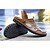 ieftine Sandale Bărbați-Bărbați Vară Casual Sandale Imitație de Piele Anti-Alunecare Negru / Galben / Kaki