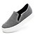 abordables Zapatillas sin cordones y mocasines de mujer-Mujer Zapatos Tejido Primavera Otoño Confort Zapatos de taco bajo y Slip-On Tacón Plano Para Casual Negro Gris