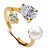baratos Anéis-Mulheres Anel de banda Dourado Prata Rosa Imitação de Pérola Acrílico Liga Fashion Casamento Jóias