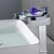 billige Baderomskraner-Baderom Sink Tappekran - Foss / LED Krom Centersat Enkelt Håndtak Et HullBath Taps / Messing