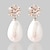 abordables Pendientes-Women&#039;s Synthetic Diamond Stud Earrings Fashion Pearl Earrings Jewelry Silver For Party Wedding