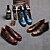 olcso Férfi fűzős bőrcipők-Férfi Félcipők Divatos csizmák Kényelmes Bőr Tavasz Nyár Ősz Tél Hétköznapi Party és Estélyi Gyalogló Fűző AlacsonyBarna Kék Burgundi