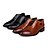 baratos Sapatos Oxford para Homem-Masculino Oxfords Caminhada Conforto Pele Primavera Outono Casual Rendado Rasteiro Preto Marron Rasteiro