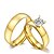baratos Anéis-Anéis de Casal Diamante Solitário Dourado Zircônia Cubica Aço Titânio senhoras Borla Vintage