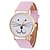 cheap Men&#039;s Jewelry-Cute Cat Shape White Case Leather Band Analog Quartz Fashion Watch