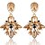 cheap Earrings-Women&#039;s Crystal Drop Earrings Ladies Personalized Vintage Bohemian Fashion Boho Crystal Rhinestone Gold Plated Earrings Jewelry Gold / Black For Party Daily Casual 1pc