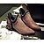 baratos Botas de mulher-Mulheres Sapatos Courino Inverno Curta / Ankle Botas Salto Baixo Tachas Preto / Cinzento / Amarelo