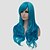 cheap Synthetic Trendy Wigs-Synthetic Wig With Bangs Wig Very Long Blue Synthetic Hair Women&#039;s Blue