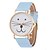 cheap Men&#039;s Jewelry-Cute Cat Shape White Case Leather Band Analog Quartz Fashion Watch