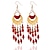cheap Earrings-Women&#039;s Tassel Earrings Jewelry White / Black / Red For Wedding
