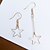 זול עגילים אופנתיים-נשים עגילי טיפה אופנתי חוסר התאמה סגסוגת Star Shape Geometric Shape תכשיטים עבור חתונה יומי קזו&#039;אל
