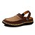cheap Men&#039;s Clogs &amp; Mules-Men&#039;s Leather Summer Sandals Walking Shoes Khaki / Brown