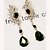 abordables Pendientes-Mujer Chica Cristal Pendientes colgantes Pera damas Elegante Bohemio Moda Indio Chapado en Oro Aretes Joyas Arco iris / Verde Para Boda Fiesta 1 PC