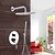 Χαμηλού Κόστους Βρύσες Ντουζιέρας-Βρύση Ντουζιέρας Σειρά - Βροχή Σύγχρονο Χρώμιο Επιτοίχιες Βαλβίδα Ορείχαλκου Bath Shower Mixer Taps / Ορείχαλκος / Ενιαία Χειριστείτε τρεις οπές