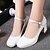 cheap Women&#039;s Heels-Women&#039;s Heels Spring / Summer / Fall Chunky Heel / Block Heel Basic Pump Casual Dress Office &amp; Career Split Joint Leatherette White / Black / Pink / 2-3