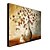 voordelige Schilderijen van bloemen/planten-Hang-geschilderd olieverfschilderij Handgeschilderde - Bloemenmotief / Botanisch Pastoraal Modern Europese Stijl Met Frame / Uitgerekt canvas