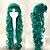 billige Kostumeparykker-cosplay kostume paryk syntetisk paryk bølget bølget paryk grønt syntetisk hår kvinders grønne hårglæde