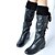 preiswerte Damenstiefel-Damen Schuhe Kunstleder Herbst / Winter Modische Stiefel Stiefel Walking Blockabsatz / Block Ferse Schwarz / Braun / Rot