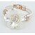 cheap Bracelets-Hot Fashion Big Resin Flower Bracelet Elegant Rhinestone Snake Chain Bracelets For Women Gift