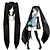 baratos Perucas de Halloween-Perucas de Cosplay Vocaloid Mikuo Preto Extra Longo / Reto Anime Perucas de Cosplay 120 CM Fibra Resistente ao Calor Masculino / Feminino