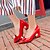 cheap Women&#039;s Heels-Women&#039;s Heels Winter Chunky Heel / Jewelry Heel Wedding Dress Party &amp; Evening Bowknot / Sparkling Glitter Leatherette Upstream Shoes White / Black / Red / 2-3 / EU42