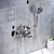 זול ברזים לחדר האמבטיה-ברז למקלחת - מפל מים כרום מותקן על הקיר שני חורי ידית אחתBath Taps