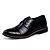 billige Oxfordsko til mænd-Oxfords-PU-Komfort Formelle sko-Herrer-Sort Brun-Fritid-Flad hæl