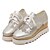 baratos Sapatos Oxford de mulher-Feminino-TênisPlataforma Creepers-Branco Preto Prata-Courino-Ar-Livre Casual