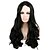 abordables Pelucas sintéticas de moda-Pelucas sintéticas Ondulado Estilo Sin Tapa Peluca Negro Pelo sintético Mujer Peluca Larga negro peluca