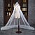 cheap Wedding Veils-Wedding Veil One-tier Cathedral Veils Lace Applique Edge Tulle