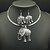 cheap Jewelry Sets-Women&#039;s Necklace / Earrings Elephant Animal Luxury Vintage Imitation Diamond Earrings Jewelry Silver For Daily Casual