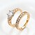 voordelige Ring-Dames Statement Ring Zirkonia Legering Statement Modieus Modieuze ringen Sieraden Gouden Voor Bruiloft Feest 6 / 7 / 8 / 9 / 10