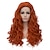 baratos Peruca para Fantasia-Peruca sintética encaracolada com franja peruca longa laranja peruca de cabelo sintético para mulheres corajosas colsplay peruca bruxa para mulheres
